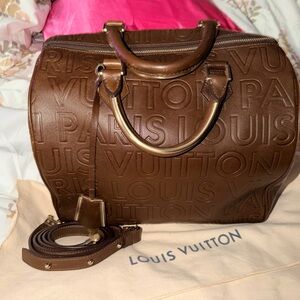 Louis Vuitton Embossed Brown Satchel